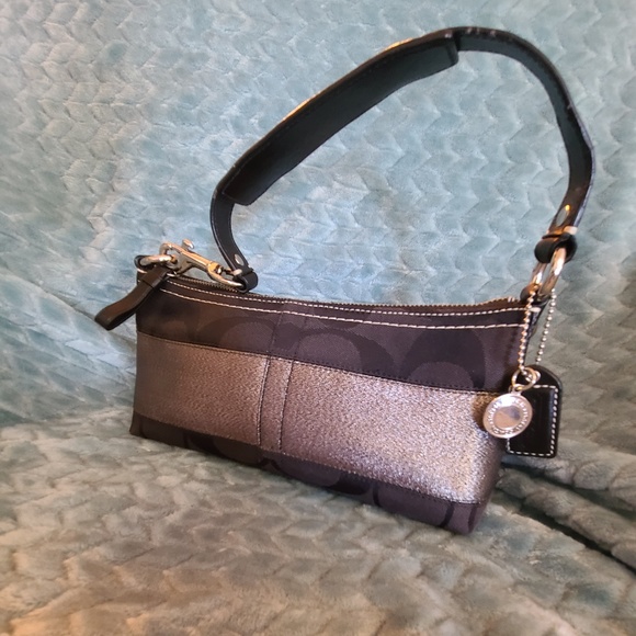 Coach Handbags - SOLD Coach Signature Stripe East West Monogram Handbag EUC
